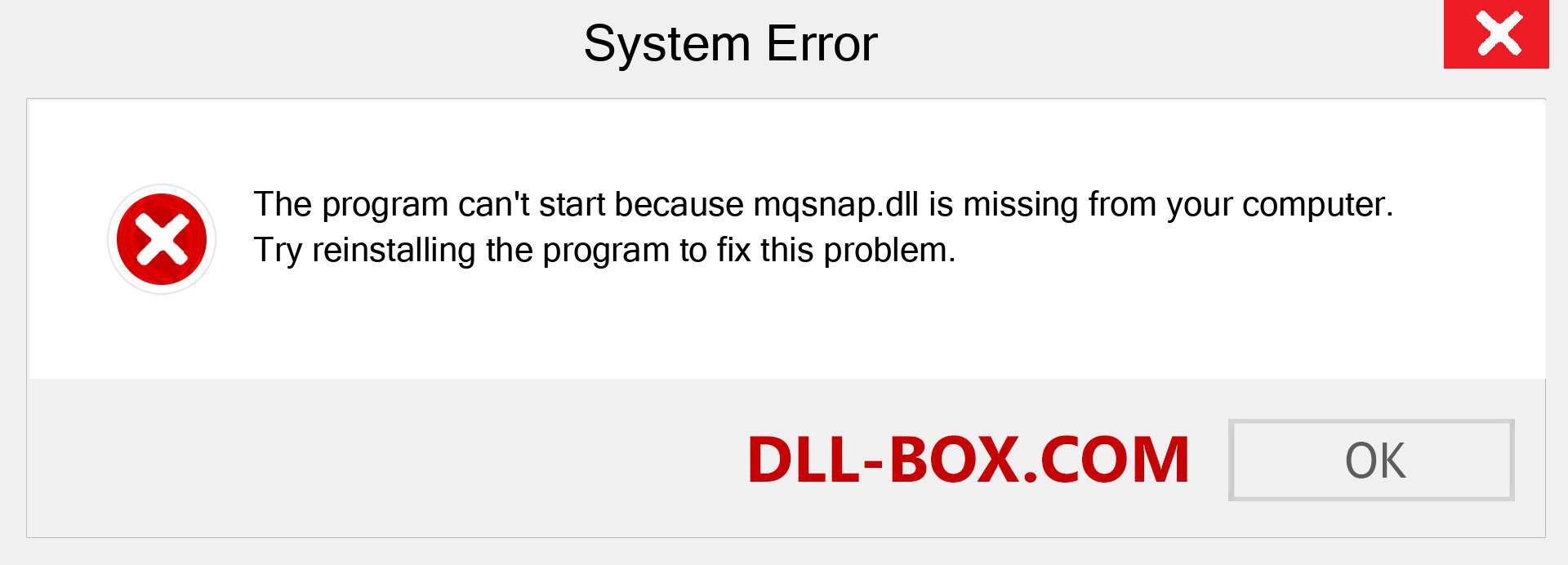  mqsnap.dll file is missing?. Download for Windows 7, 8, 10 - Fix  mqsnap dll Missing Error on Windows, photos, images